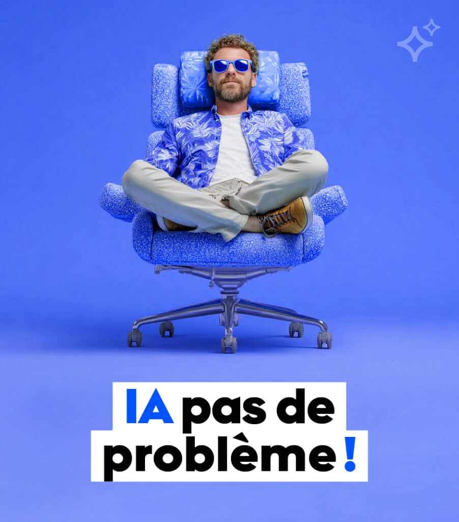 Homme en tenue de casual assis en tailleur sur un fauteuil de bureau